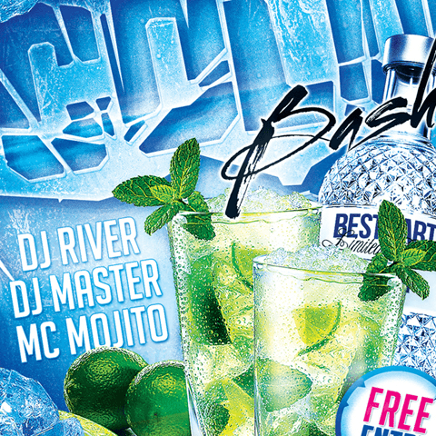 PSD Flyer template - cold winter bash party